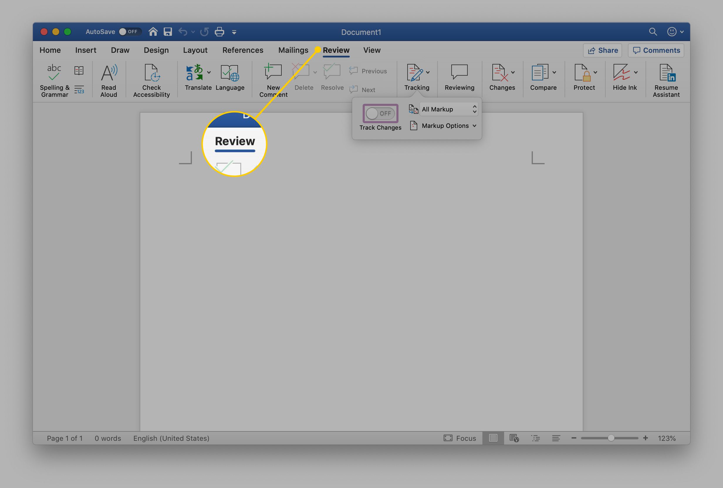 insert line in word 2011 for mac